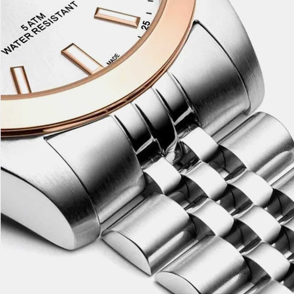 Men Quartz Silver Dial Analog Stainless Steel Watch A1299.R113Q