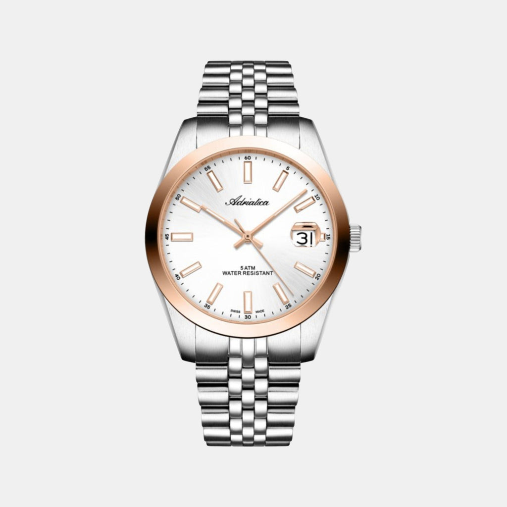 Men Quartz Rose Gold Dial Analog Stainless Steel Watch A1299.R113Q