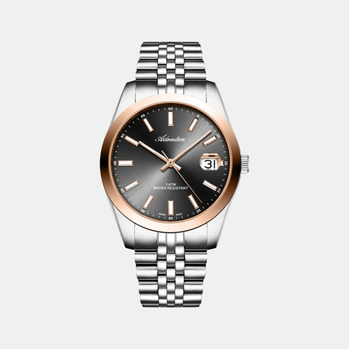 Men Quartz Grey Dial Analog Stainless Steel Watch A1299.R117Q