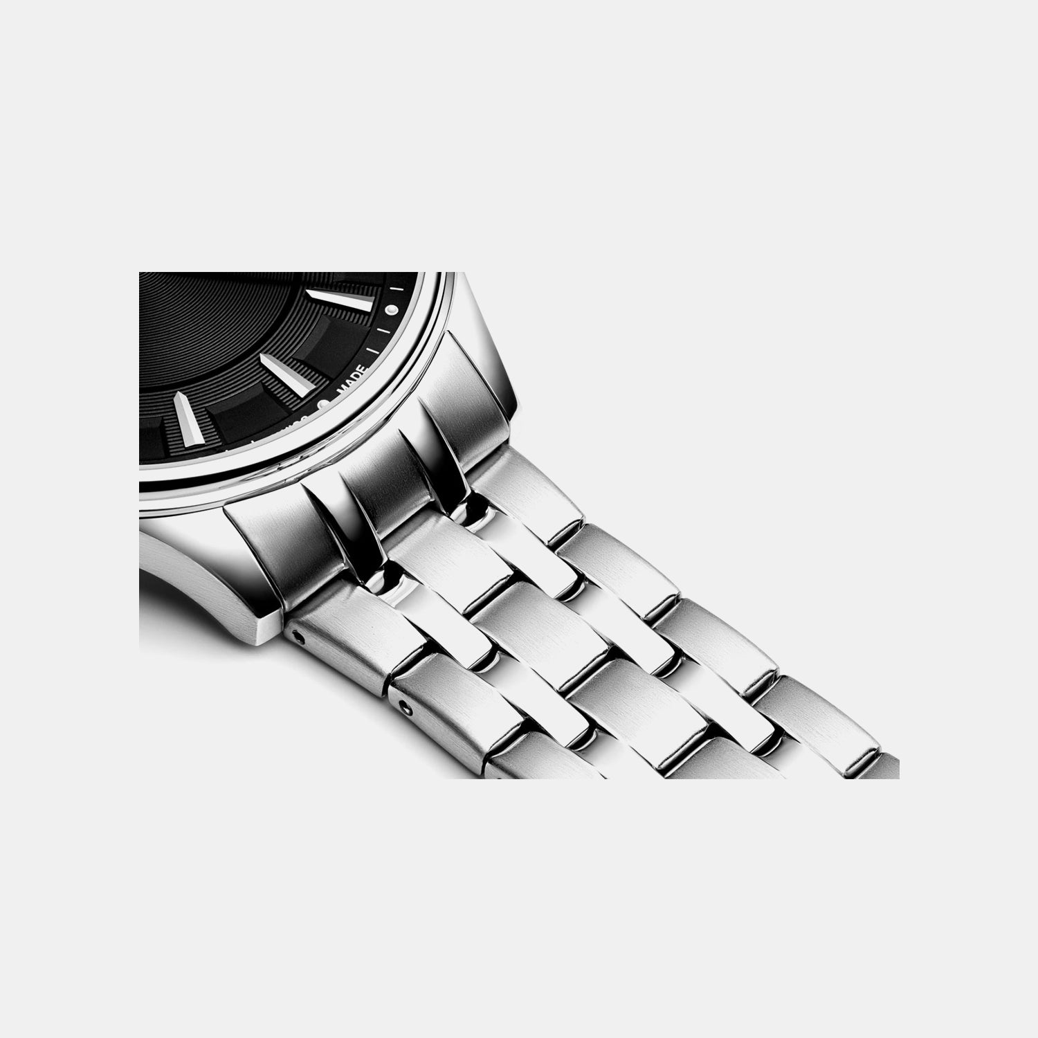 Pairs Men Quartz Black Dial Analog Stainless Steel Watch A1300.5114Q