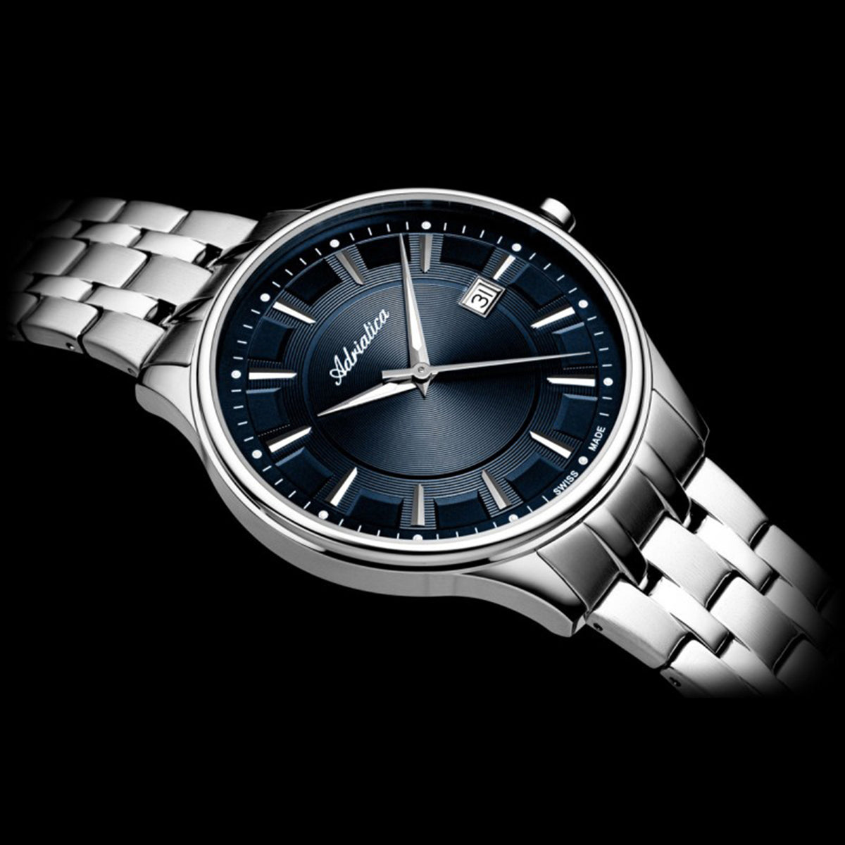Men Quartz Blue Dial Analog Stainless Steel Watch A1300.5115Q