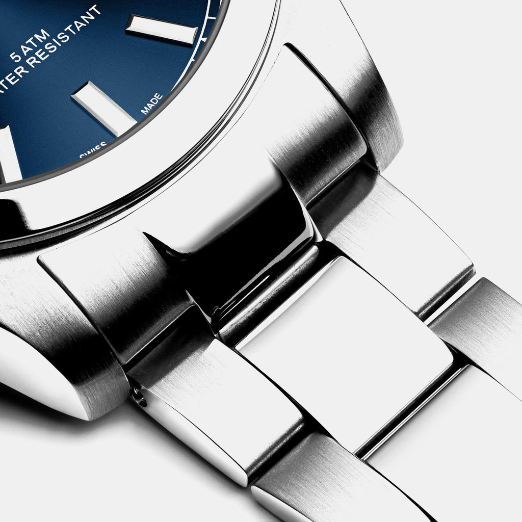 Classic Men Quartz Blue Dial Analog Stainless Steel Watch A1302.5115Q