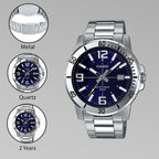 Enticer Men Quartz Blue Dial Analog Stainless Steel Watch A1363