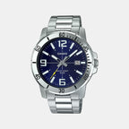 Enticer Men Quartz Blue Dial Analog Stainless Steel Watch A1363