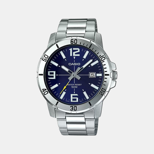 Enticer Men Quartz Blue Dial Analog Stainless Steel Watch A1363