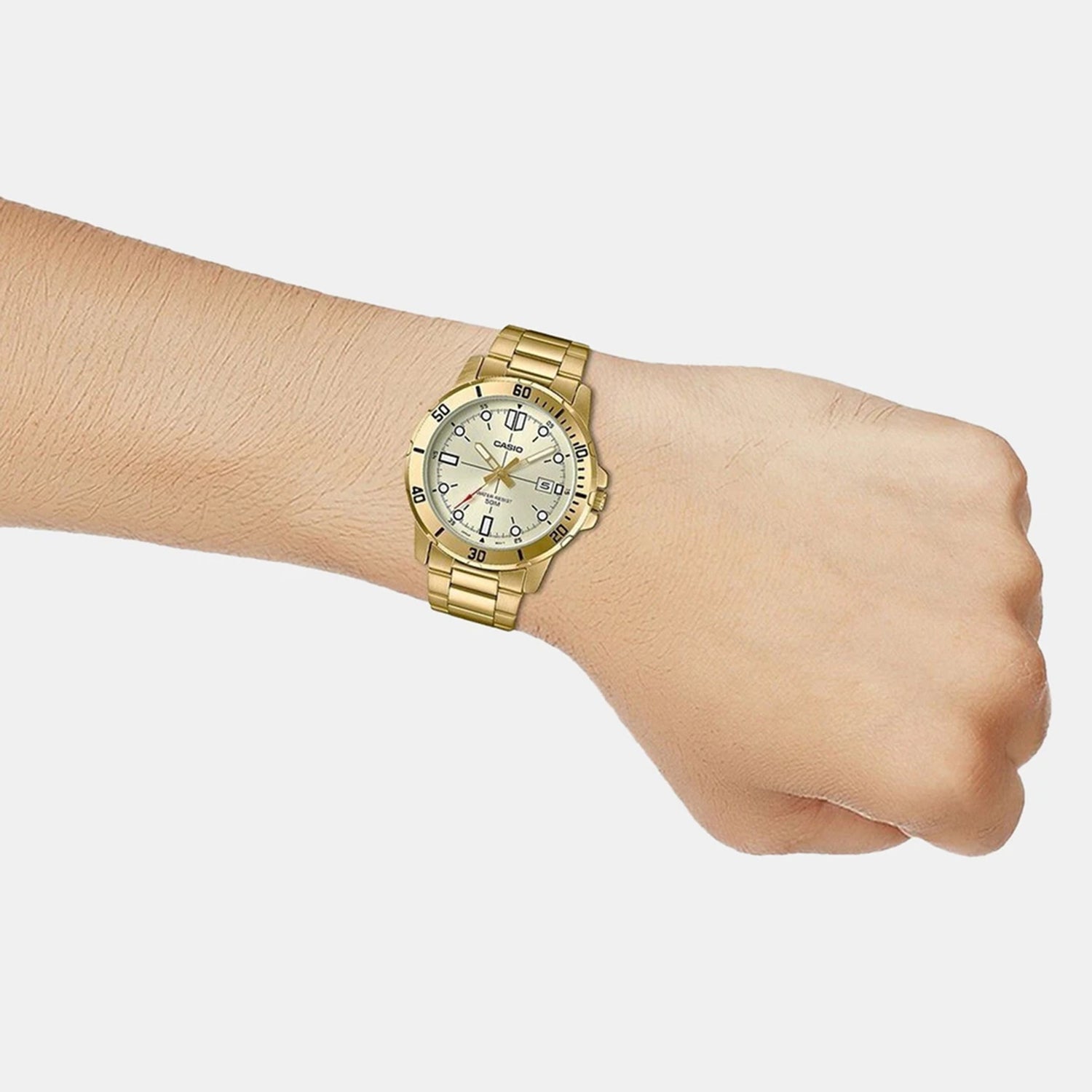 Enticer Men Quartz Gold Dial Analog Stainless Steel Watch A1368