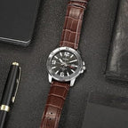 Enticer Men Quartz Black Dial Analog Leather Watch A1370