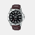 Enticer Men Quartz Black Dial Analog Leather Watch A1370