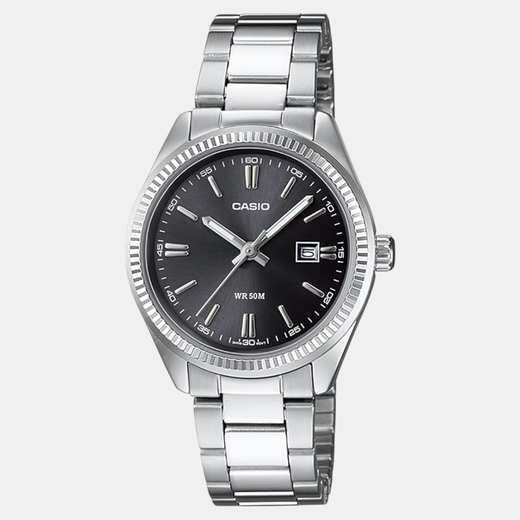 Enticer Women Quartz Black Dial Analog Stainless Steel Watch A1535