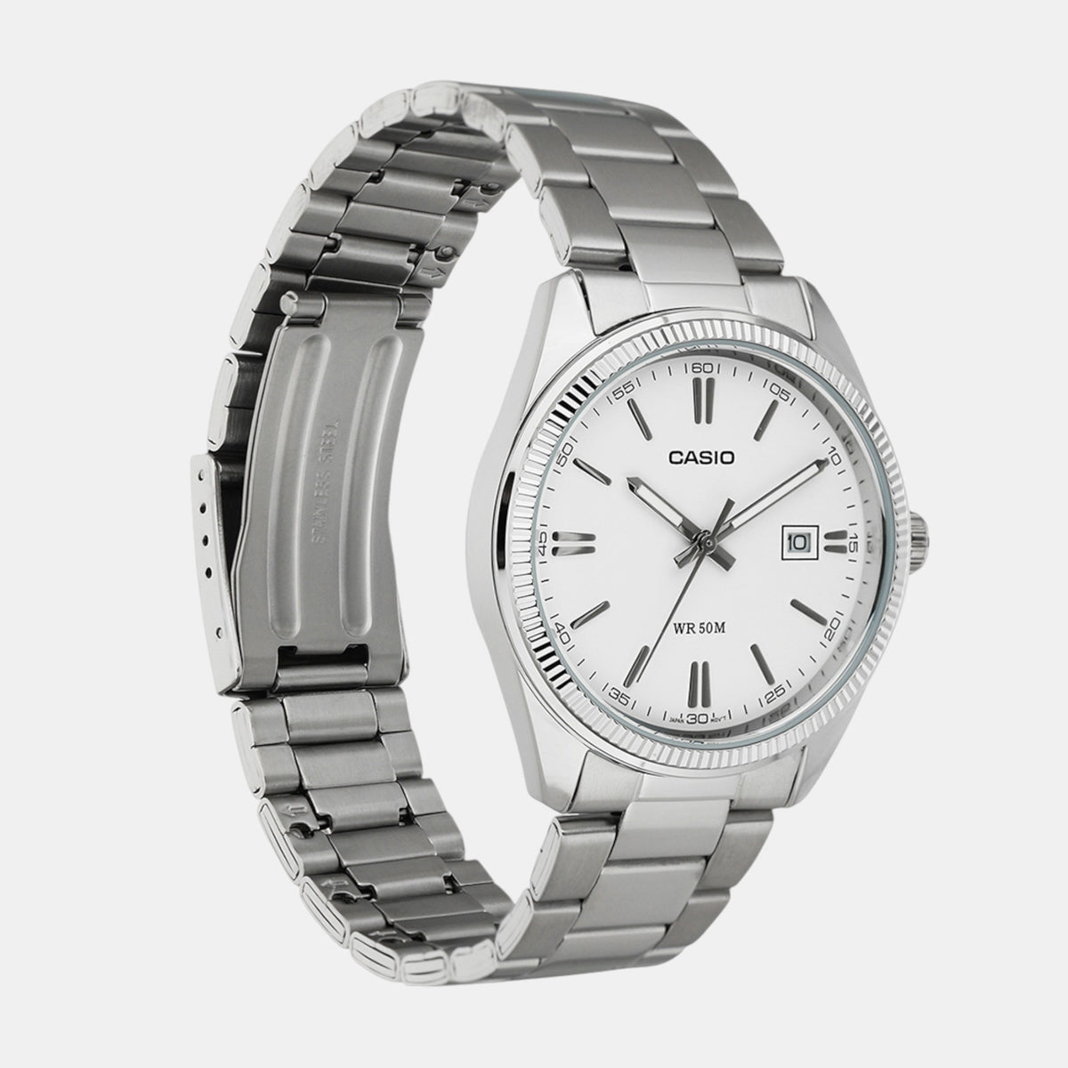 Enticer Men Quartz White Dial Analog Stainless Steel Watch A1539