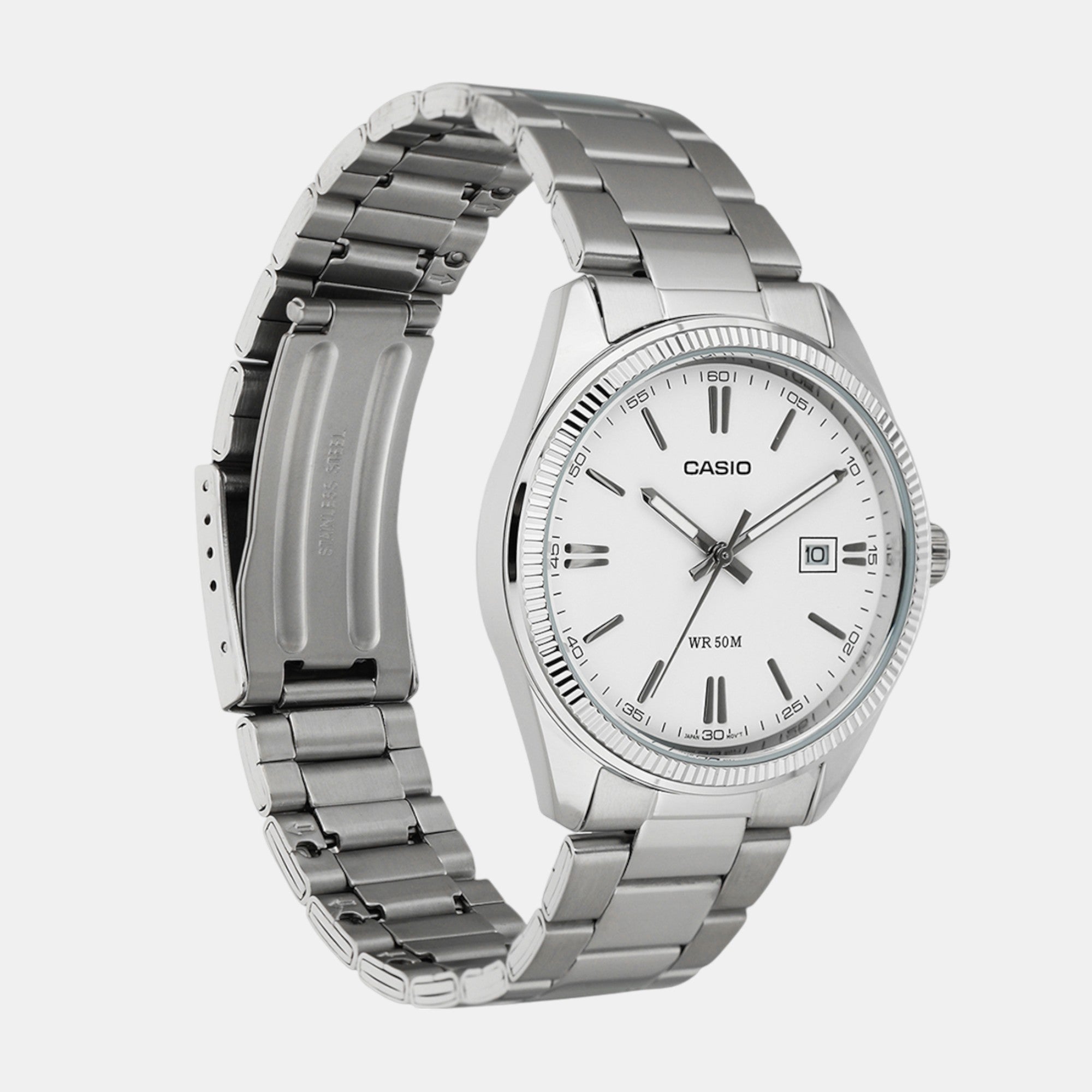 Enticer Men Quartz White Dial Analog Stainless Steel Watch A1539