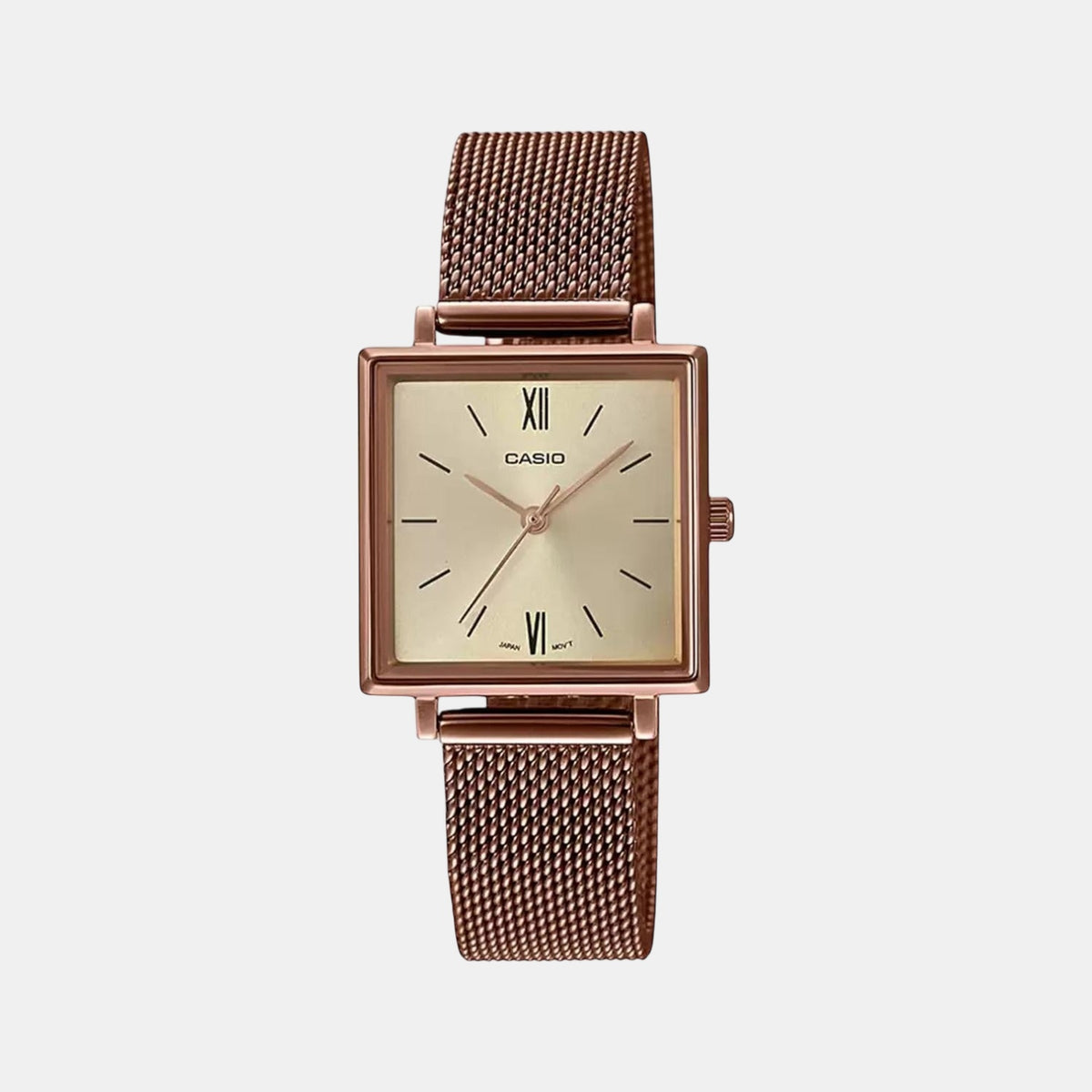 Enticer Women Quartz Gold Dial Analog Mesh Watch A1548