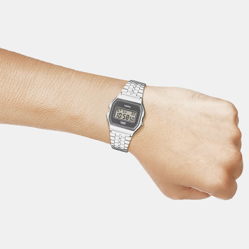 Unisex Digital Grey Dial Digital Stainless Steel Watch D433