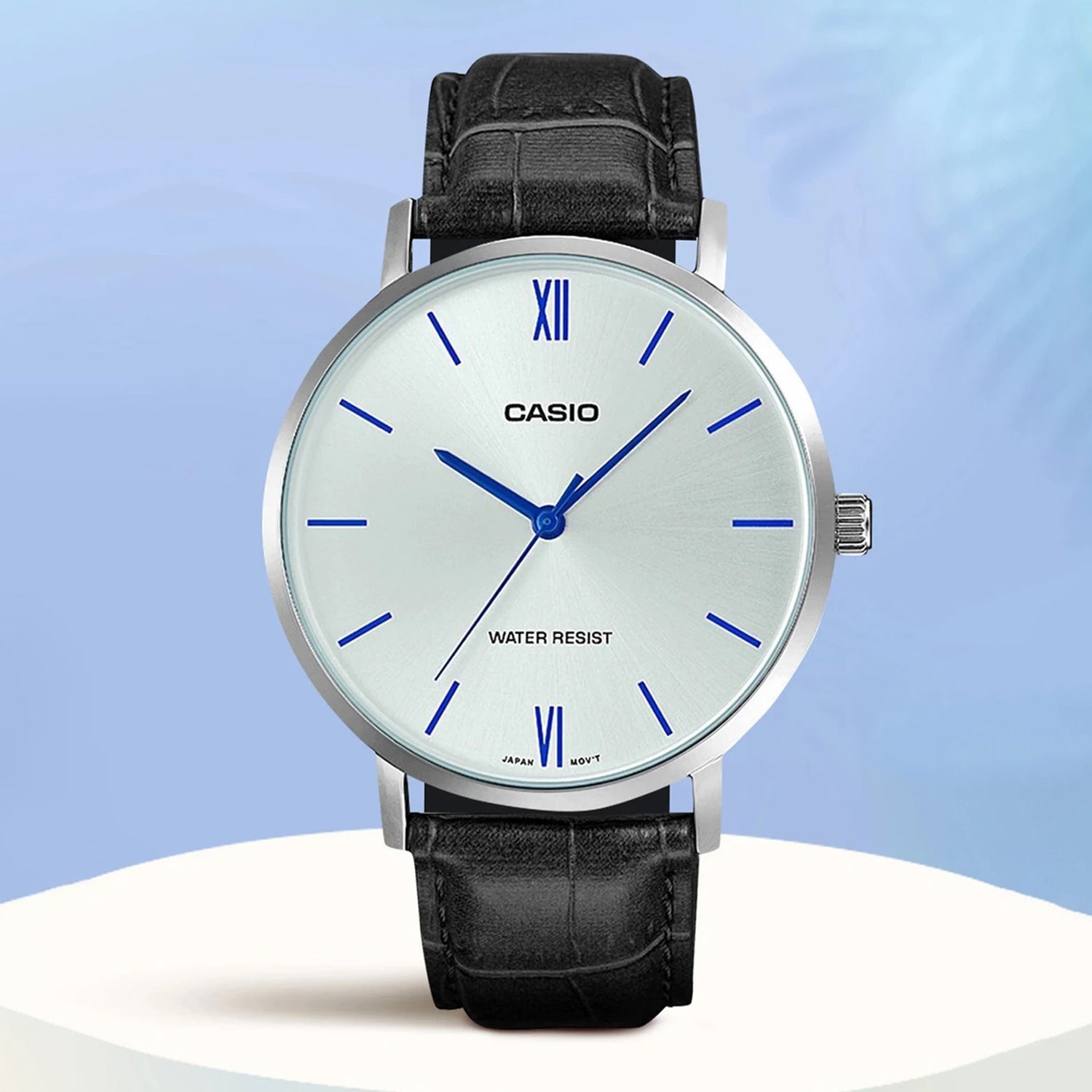 Enticer Men Quartz Silver Dial Analog Leather Watch A1617