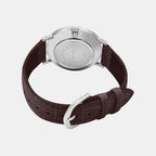 Enticer Men Quartz Silver Dial Analog Leather Watch A1618