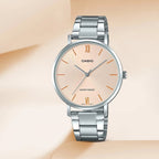 Enticer Women Quartz Pink Dial Analog Stainless Steel Watch A1624