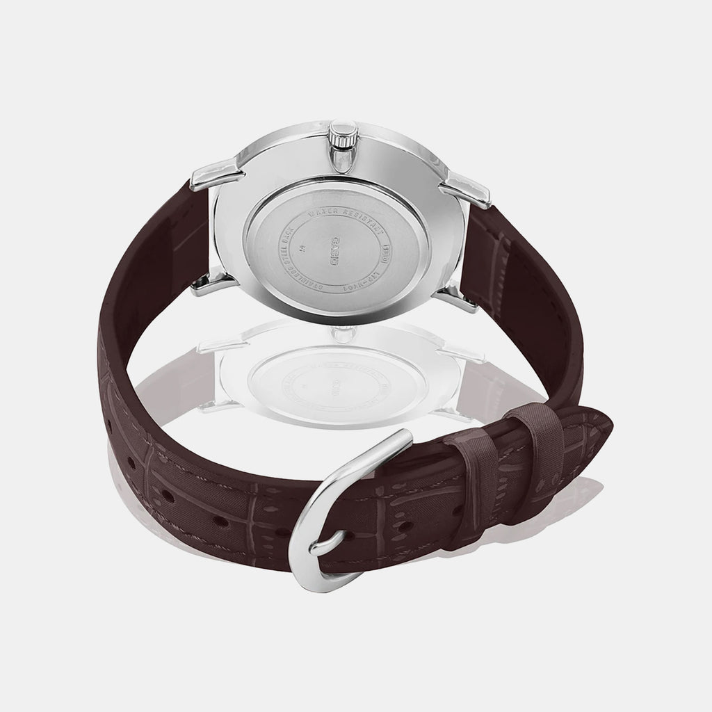 Enticer Women Quartz Silver Dial Analog Leather Watch A1628