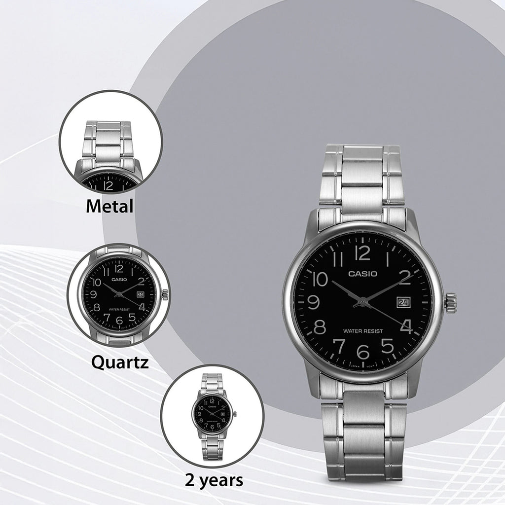 Enticer Men Quartz Black Dial Analog Stainless Steel Watch A1668