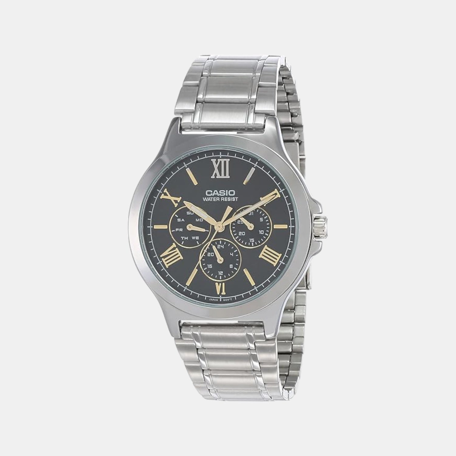 Enticer Men Quartz Black Dial Analog Stainless Steel Watch A1683