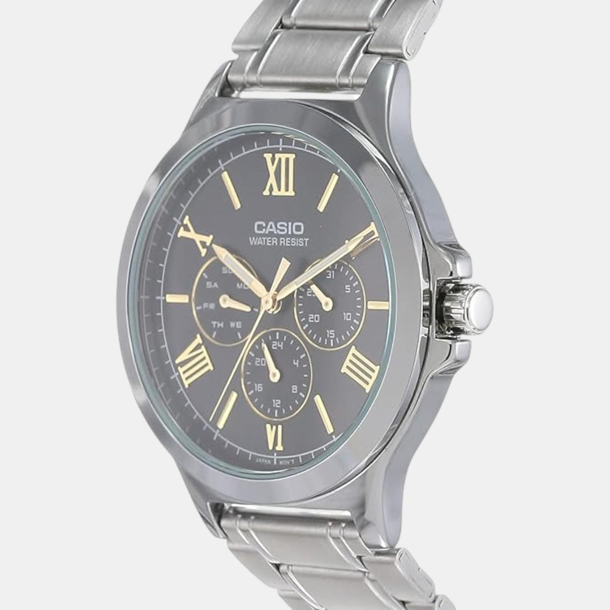 Enticer Men Quartz Black Dial Multi-Function Stainless Steel Watch A1683