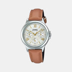 Enticer Women Quartz White Dial Multi-Function Leather Watch A1703