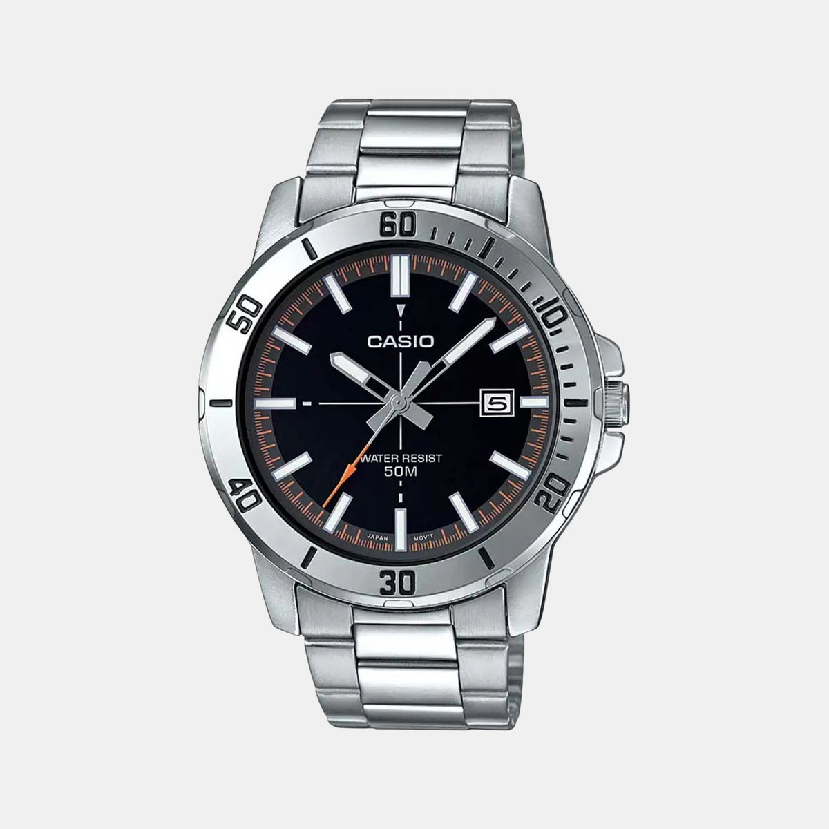 Enticer Men Quartz Black Dial Analog Stainless Steel Watch A1734
