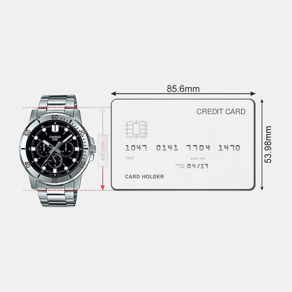 Enticer Men Quartz Black Dial Multi-Function Stainless Steel Watch A1748