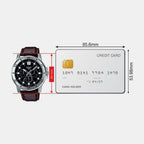 Enticer Men Quartz Black Dial Chronograph Leather Watch A1751