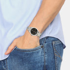 Enticer Men Quartz Black Dial Analog Stainless Steel Watch A1769