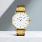 Enticer Men Quartz White Dial Analog Stainless Steel Watch A1780