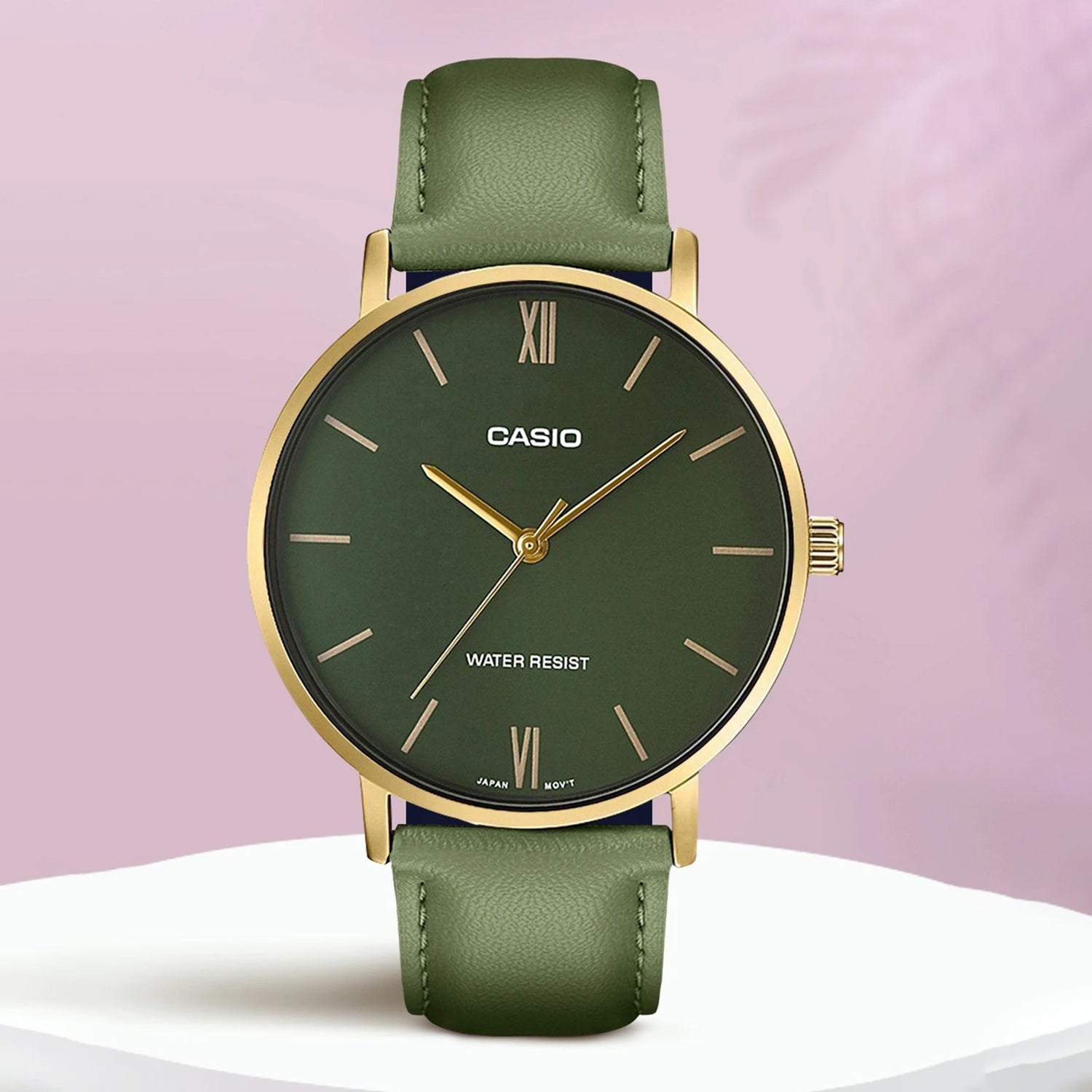 Enticer Men Quartz Green Dial Analog Leather Watch A1782