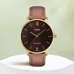 Enticer Men Quartz Brown Dial Analog Leather Watch A1783