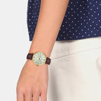 Enticer Women Quartz Green Dial Analog Leather Watch A1787