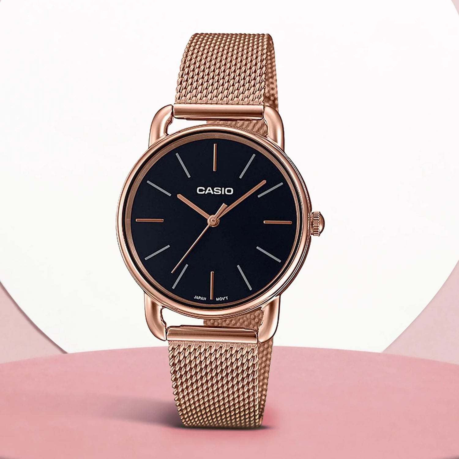 Enticer Women Quartz Black Dial Analog Mesh Watch A1794