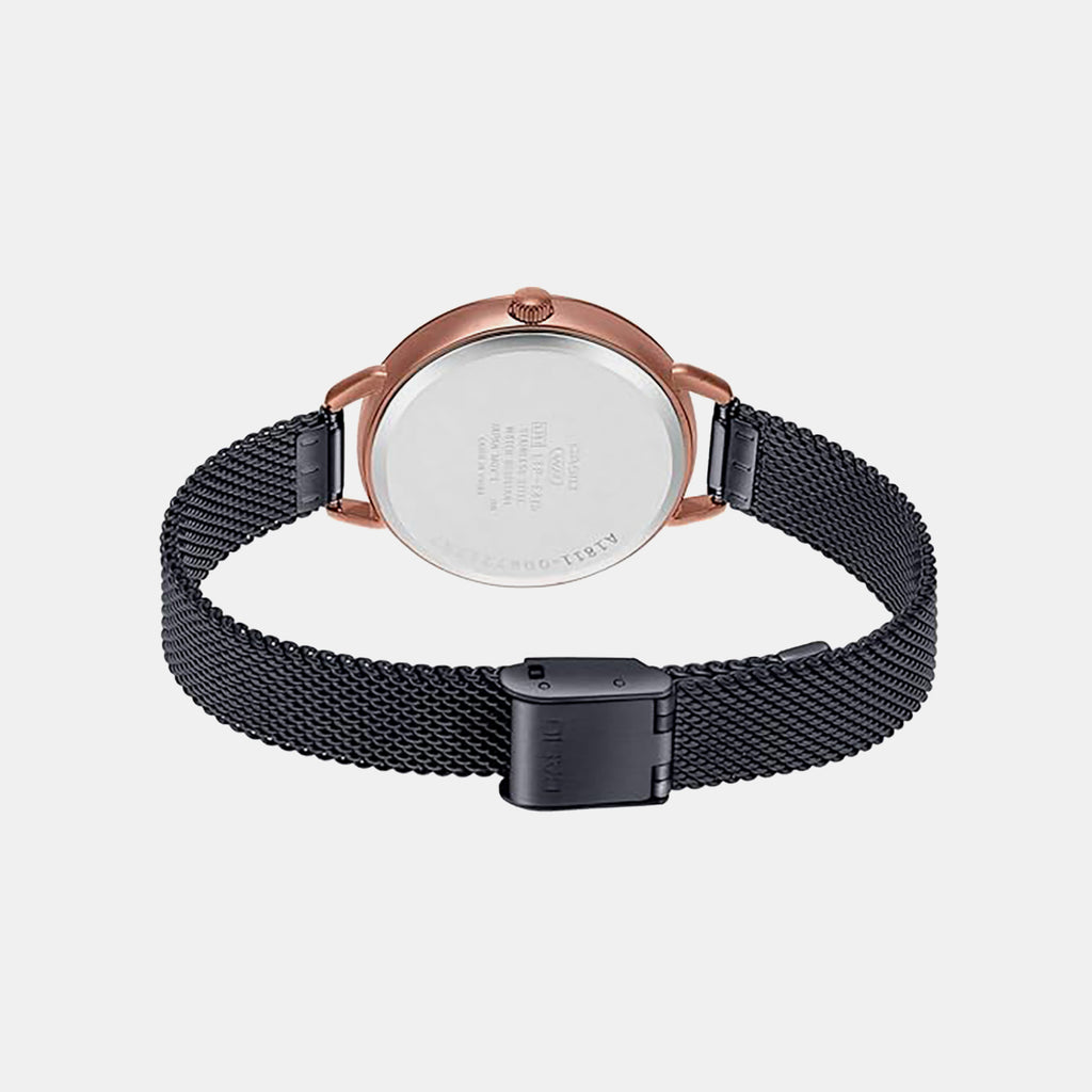 Enticer Women Quartz Black Dial Analog Mesh Watch A1811