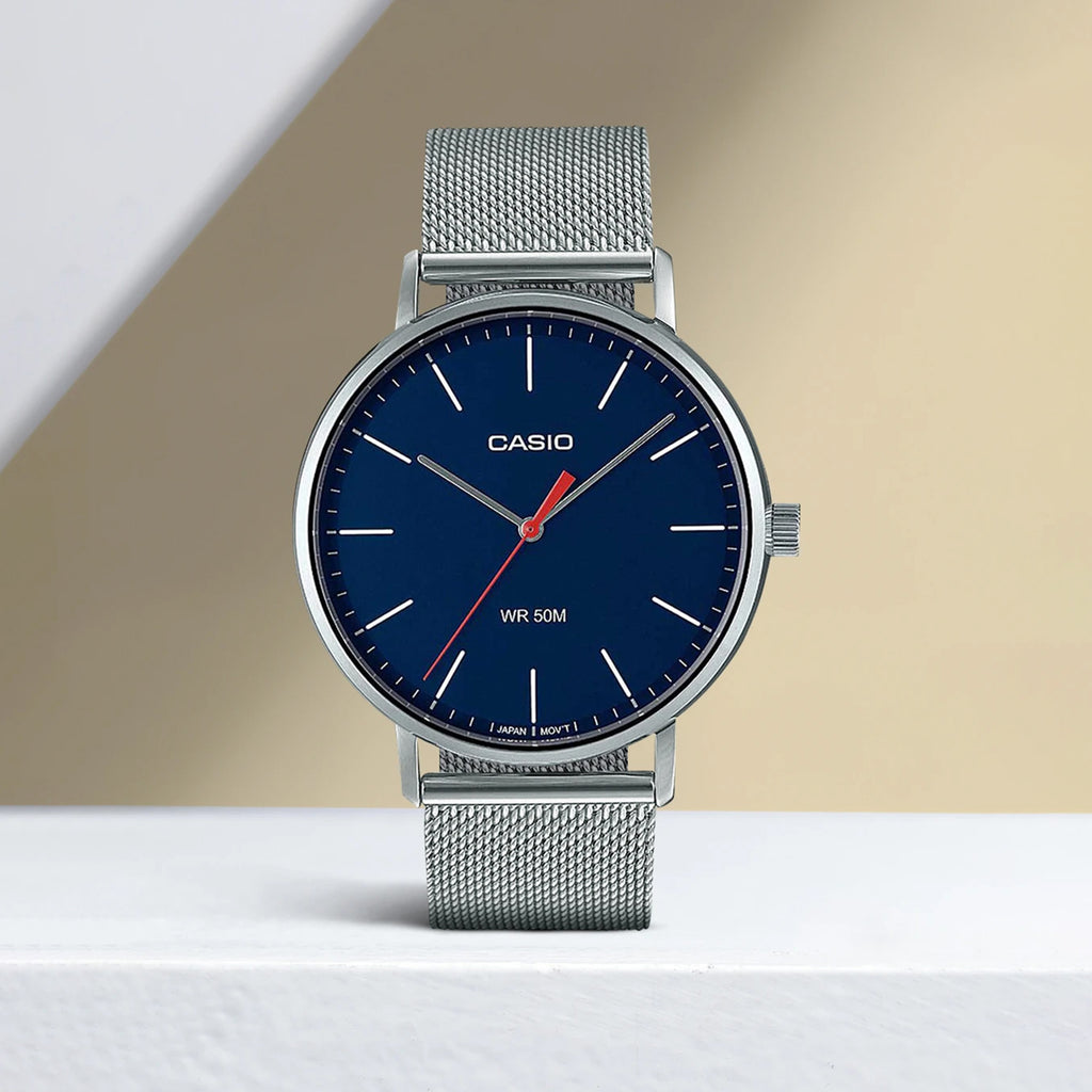 Enticer Men Quartz Blue Dial Analog Stainless Steel Watch A1838