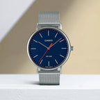 Enticer Men Quartz Blue Dial Analog Stainless Steel Watch A1838