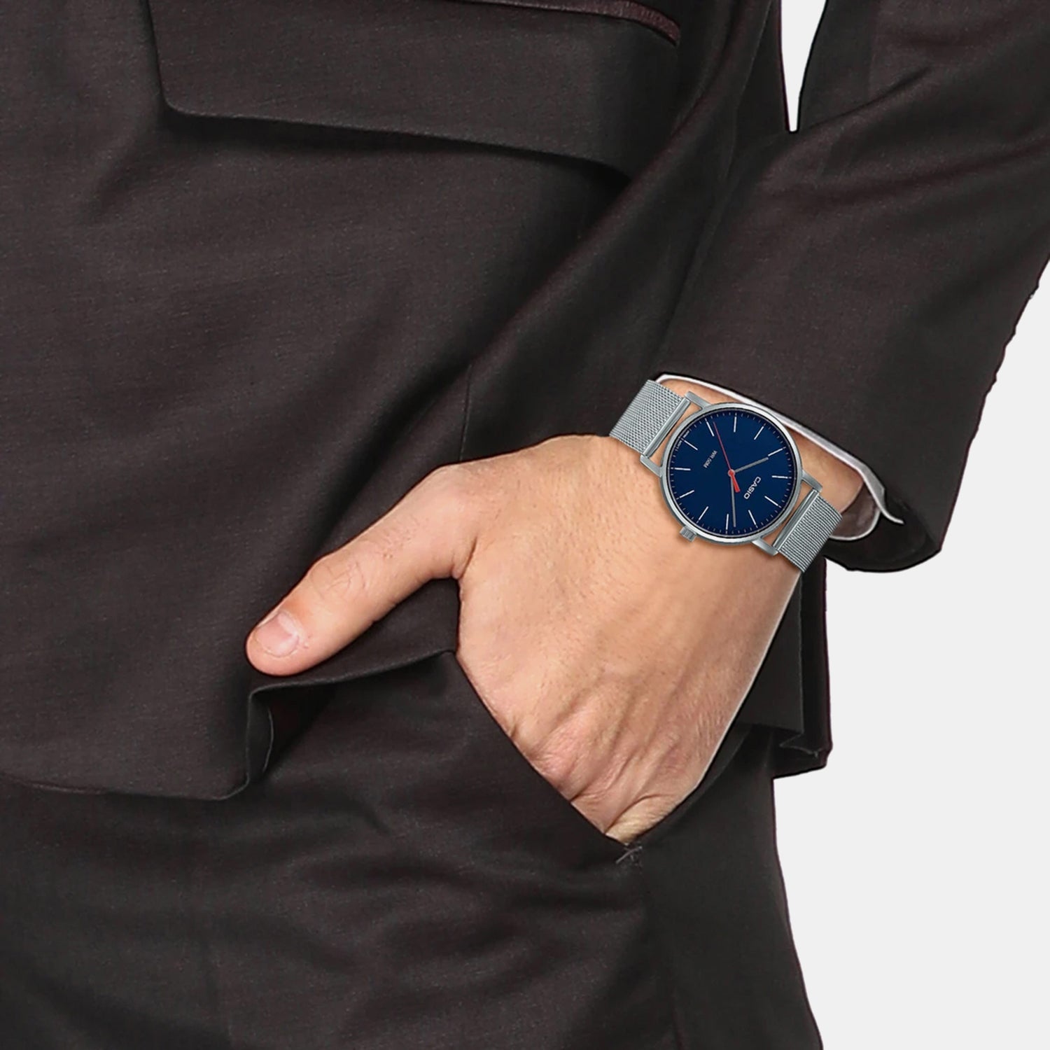 Enticer Men Quartz Blue Dial Analog Stainless Steel Watch A1838