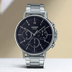 Enticer Men Quartz Black Dial Chronograph Stainless Steel Watch A1845