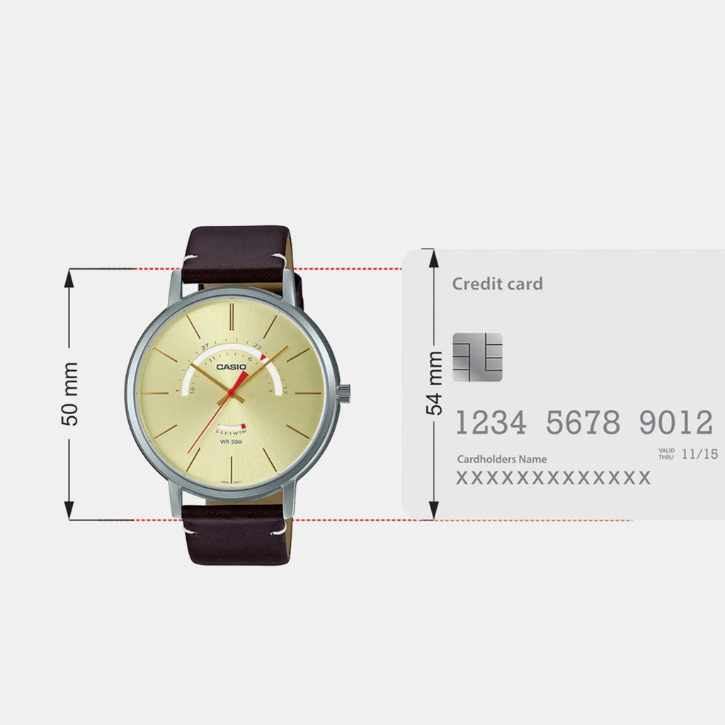 Enticer Men Quartz Yellow Dial Analog Leather Watch A1879