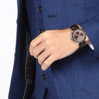 Enticer Men Quartz Beige Dial Chronograph Leather Watch A1886