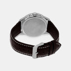 Enticer Men Quartz Beige Dial Chronograph Leather Watch A1886