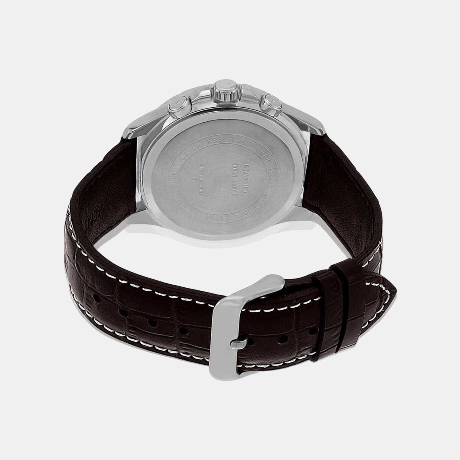 Enticer Men Quartz Beige Dial Chronograph Leather Watch A1886