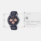 Enticer Men Quartz Black Dial Chronograph Leather Watch A1888