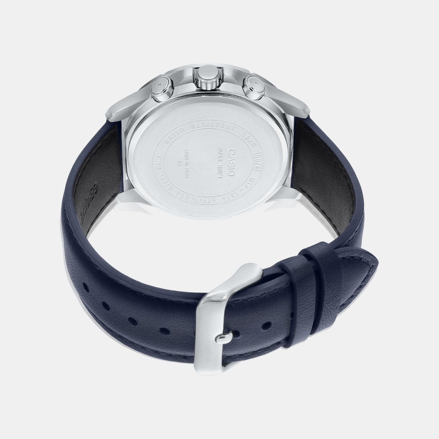 Enticer Men Quartz Blue Dial Chronograph Leather Watch A1889