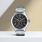 Enticer Men Quartz Black Dial Chronograph Stainless Steel Watch A1893