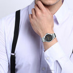 Enticer Men Quartz Black Dial Chronograph Stainless Steel Watch A1893