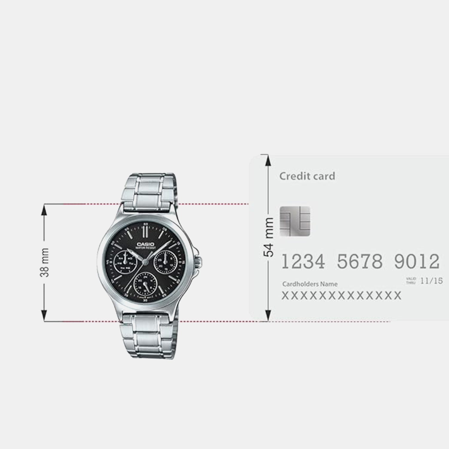 Enticer Women Quartz Black Dial Chronograph Stainless Steel Watch A1895