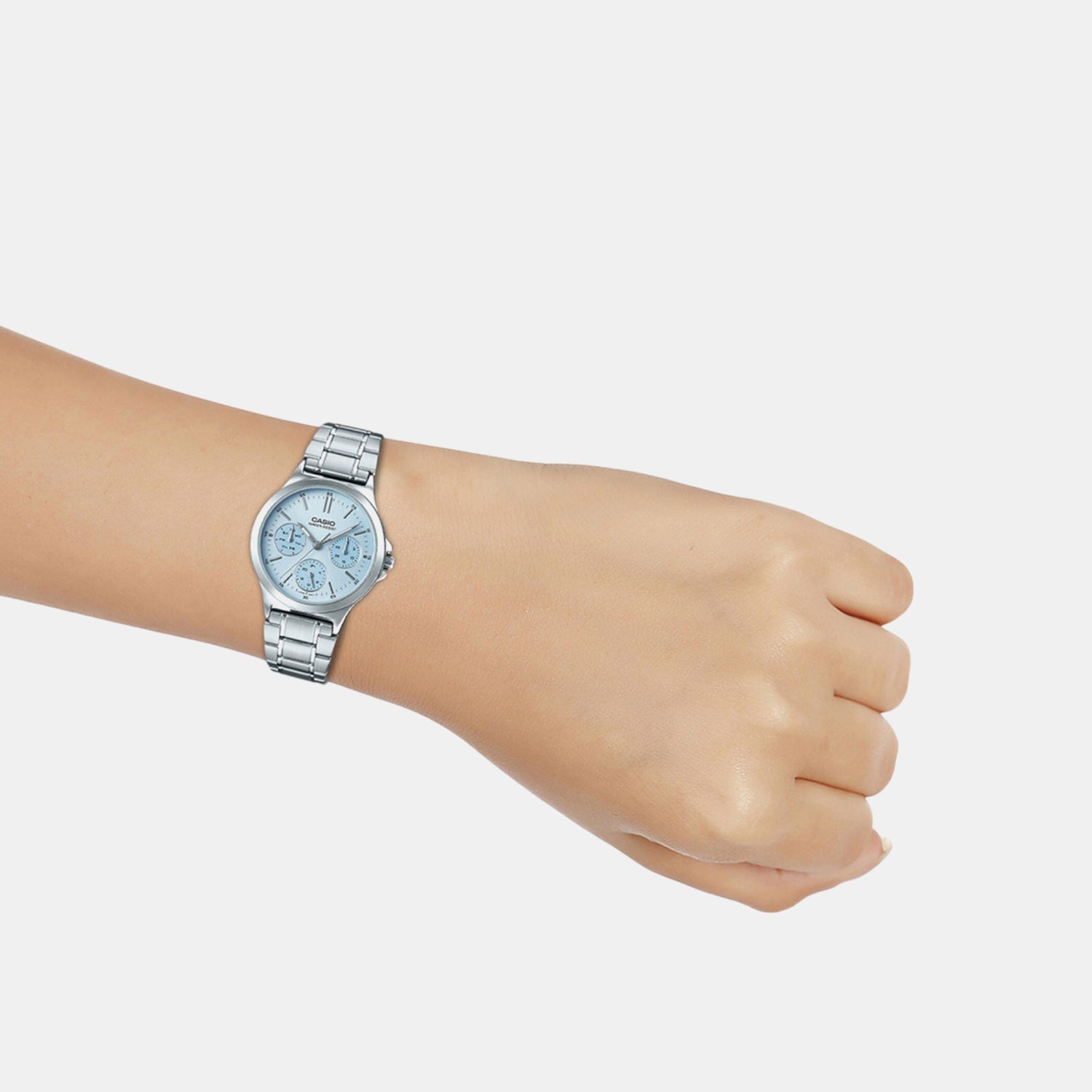 Enticer Women Quartz Blue Dial Chronograph Stainless Steel Watch A1896