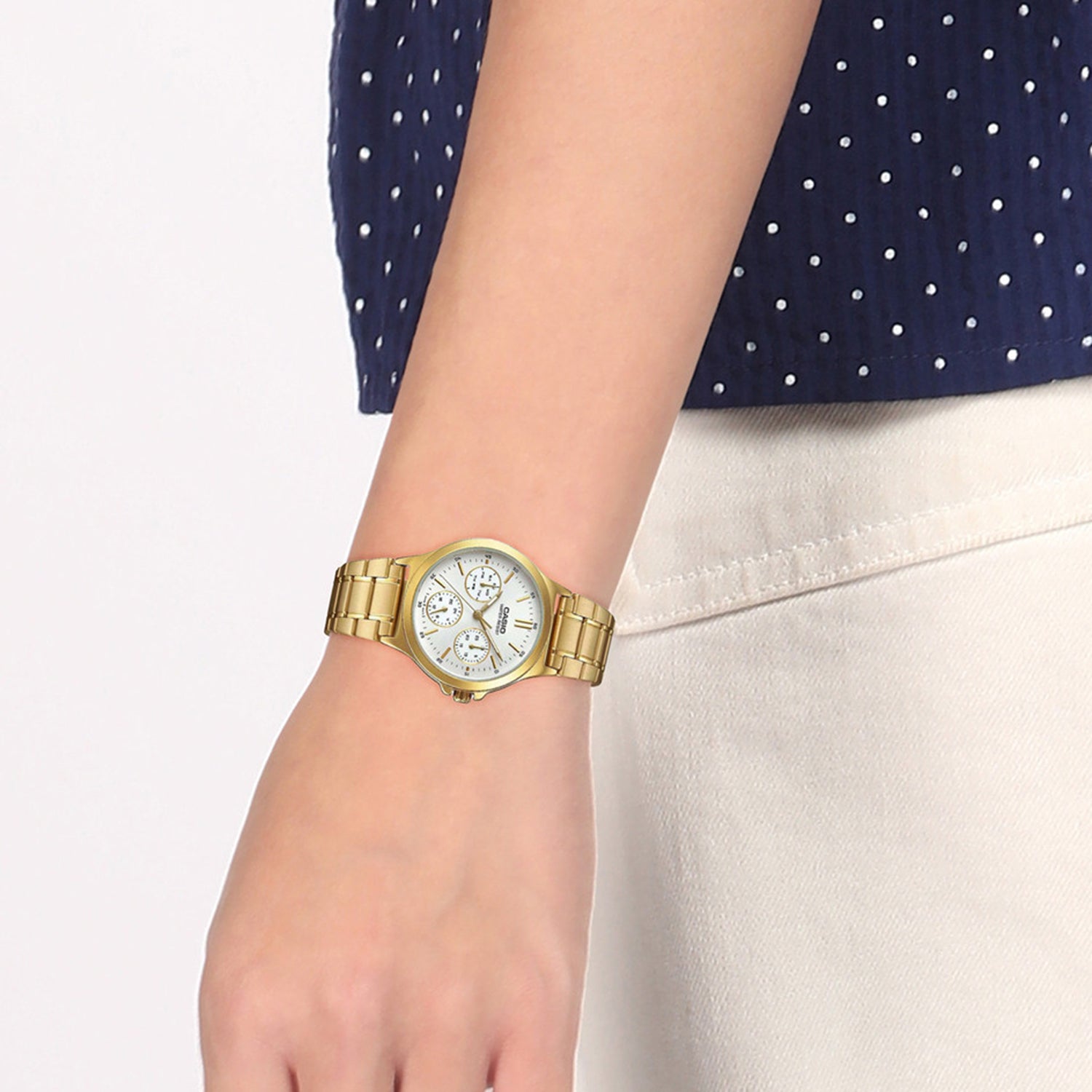 Enticer Women Quartz White Dial Multi-Function Watch A1915